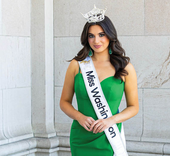 yellow to pink gradient with three people smiling